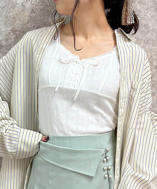 レースアップデザインタンク | outlet | axes femme online shop レースアップデザインタンク | outlet | axes femme online shop