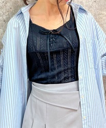 レースアップデザインタンク | outlet | axes femme online shop レースアップデザインタンク | outlet | axes femme online shop