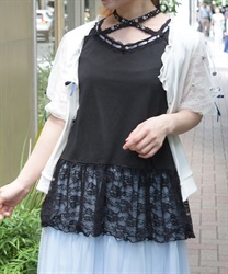 ローズストラップロングタンク【ランク別お値下げ対象商品】(黒-F)
