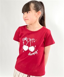 ハートチェリーＴシャツ(赤-120cm)