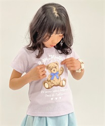 ほほえみくまさん柄Ｔシャツ【2点10%OFF対象商品】(ラベンダー-120cm)
