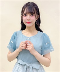 リボンチュール袖カットプル