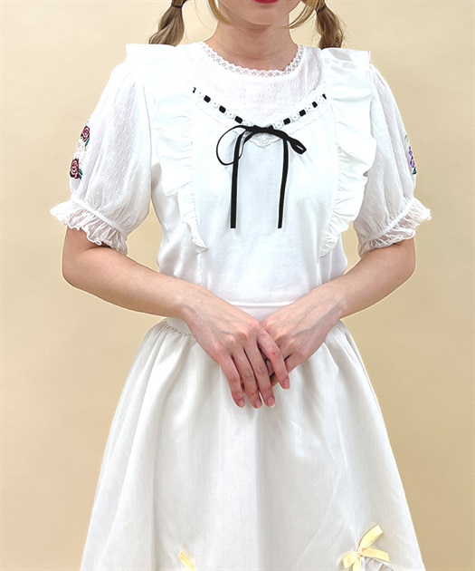 最も完璧な outlet | きらめく花園刺繍カットプルオーバー | femme axes ワンピース