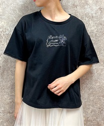 吸水速乾プリントＴシャツ(黒-F)
