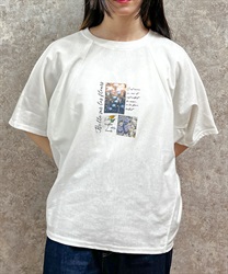 吸水速乾プリントドルマンＴシャツ(白-F)