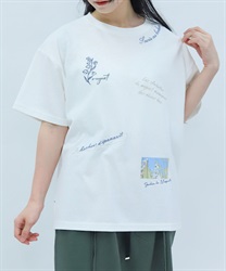 吸水速乾ランダム鈴蘭刺繍Ｔ【2点10%OFF対象商品】(白-F)
