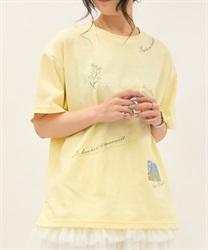 吸水速乾ランダム鈴蘭刺繍Ｔ【2点10%OFF対象商品】(イエロー-F)