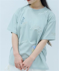 吸水速乾ランダム鈴蘭刺繍Ｔ【2点10%OFF対象商品】(グリーン-F)