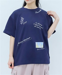 吸水速乾ランダム鈴蘭刺繍Ｔ【2点10%OFF対象商品】(紺-F)