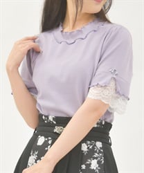 接触冷感袖レースメロープルオーバー【予約】