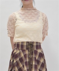 ローズ付レーストップス【WEB先行販売】(ピンク-F)