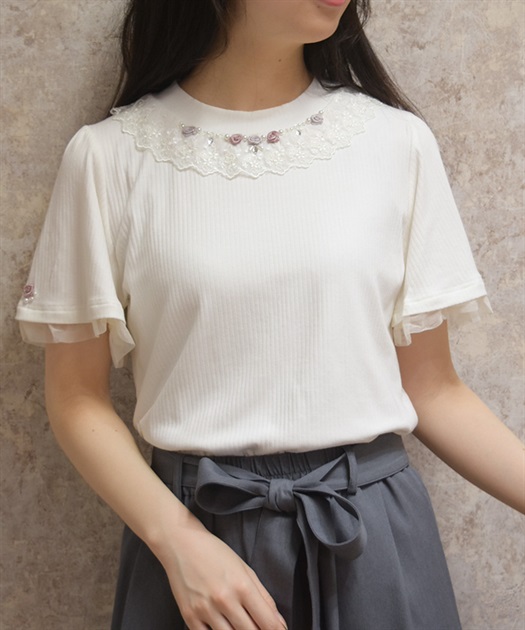 吸水速乾ローズリブプルオーバー