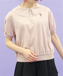 アイスクリーム刺繍襟付プルオーバー【WEB限定価格】(ピンク-M)