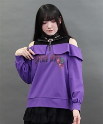 ポイズンベリー肩あきパーカー(パープル-M)