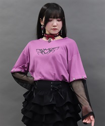 ２ｗａｙ袖メッシュプルオーバー(ピンク-M)