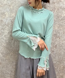 袖レースバイカラーメロープルオーバー | outlet | axes femme 袖レースバイカラーメロープルオーバー | outlet | axes femme