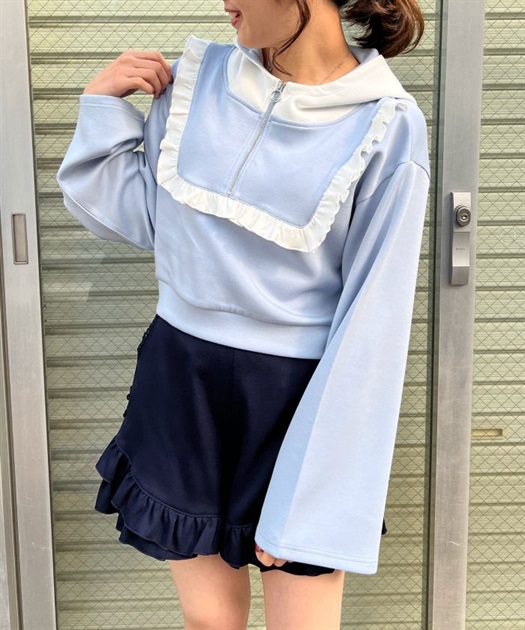 ハーフジップフリルパーカー | outlet | axes femme online shop ハーフジップフリルパーカー | outlet | axes femme online shop