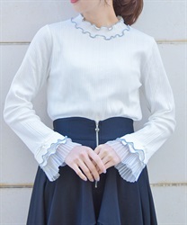 プリーツチュールメロープルオーバー【2点10%OFF対象商品】(生成り-F)
