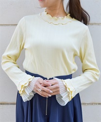 プリーツチュールメロープルオーバー【2点10%OFF対象商品】(イエロー-F)