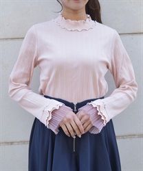 プリーツチュールメロープルオーバー【2点10%OFF対象商品】(ピンク-F)