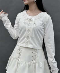 レースアップカットプル【2点10%OFF対象商品】(白-M)