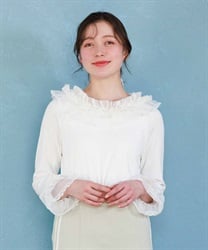 チュールフリルリブプルオーバー【WEB限定価格】(白-F)