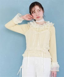 チュールフリルリブプルオーバー【WEB限定価格】(イエロー-F)
