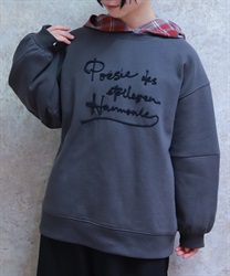 ジップ裏起毛ロゴトレーナー【WEB先行販売】(チャコール-F)