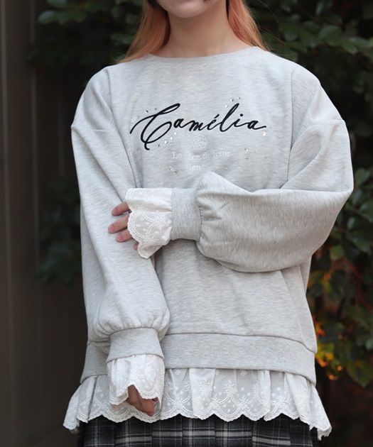 コットンレース裏起毛トレーナー 【会員限定価格】 | axes femme