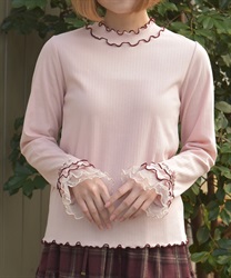 格子ラメチュールメロープルオーバー(ピンク-F)