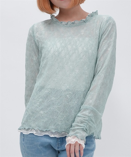 リバーシブルレースプルオーバー