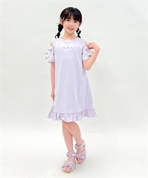 kidsミニリボン肩開きパーカーワンピース【期間限定価格