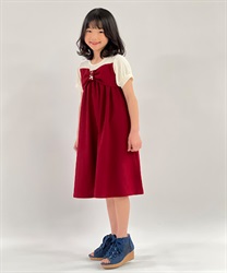 リボンビスチェワンピース(赤-120cm)