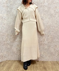 ジップ付ニット×ニットワンピース | outlet | axes femme online ジップ付ニット×ニットワンピース | outlet | axes femme online