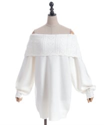 ハート×ケーブル柄チュニワンピース