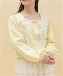 レースデザインカットプルオーバー【2点10%OFF対象商品】(イエロー-M)