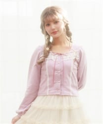 レースデザインカットプルオーバー【2点10%OFF対象商品】(ピンク-M)