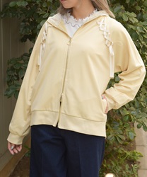 ＵＶカット編み上げパーカー(イエロー-F)