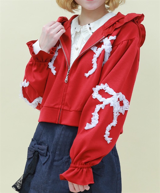 リボンフリルパーカー