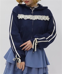 ライン使レースフリルパーカー