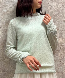 花×ダイヤ柄シアーインナー(グリーン-F)