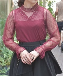 フリル袖シアーインナー【WEB先行販売】(ワイン-F)