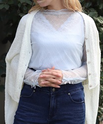 Ｗリボンシアーインナー(サックス-F)