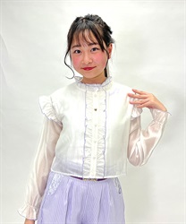 kidsフリルシアーシャツ×タンク(生成り-150cm)