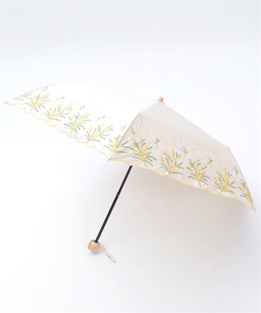 ミモザ刺繍晴雨兼用折傘 | axes femme | axes femme online shop