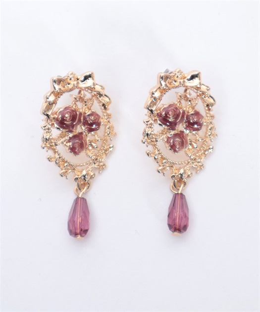 オーナメントローズイヤリングピアス | axes femme | axes femme