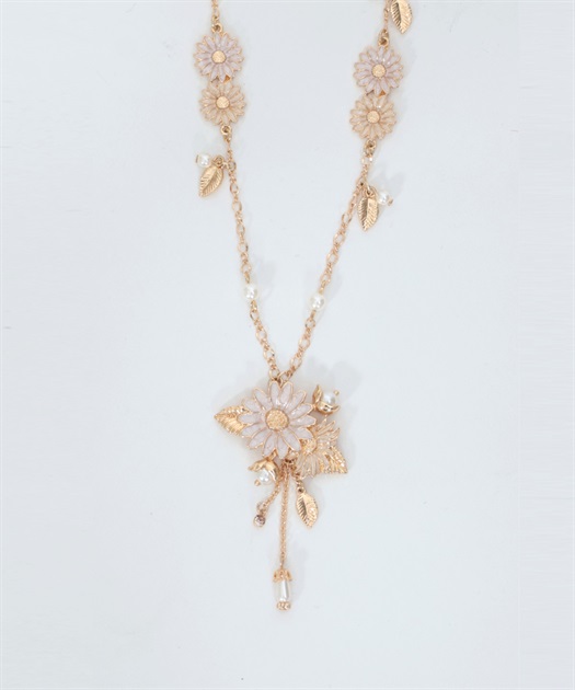 いびつな楕円＊花モスシリーズ＊ レジンネックレス C-007 | Pay ID