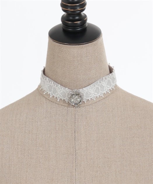 ビジュー金具レースチョーカー | outlet | axes femme online shop