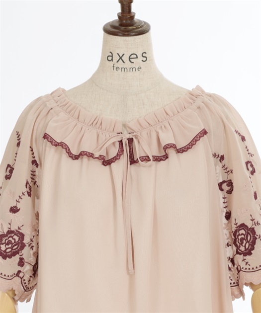 花刺繍2WAYシフォンブラウス | outlet | axes femme online shop 花刺繍2WAYシフォンブラウス | outlet | axes femme online shop