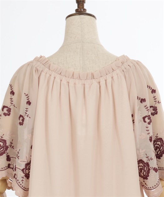 花刺繍2WAYシフォンブラウス | outlet | axes femme online shop